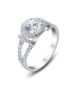 Luxurious Sterling Silver Ring Decorated With CZ NSR-2888